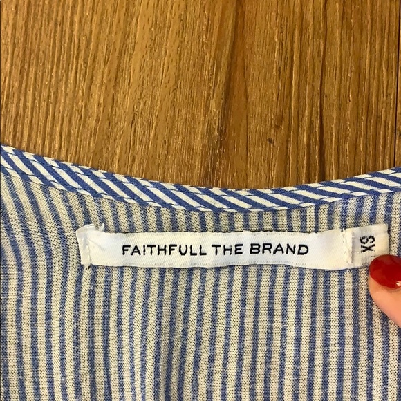 Faithfull The Brand Blue Striped Jumpsuit Playsuit - Picture 9 of 16